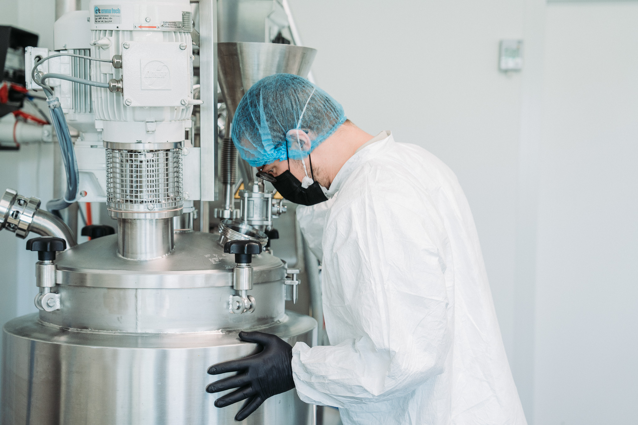 Florian Strasser working in the laboratory in St. Gallen, Switzerland